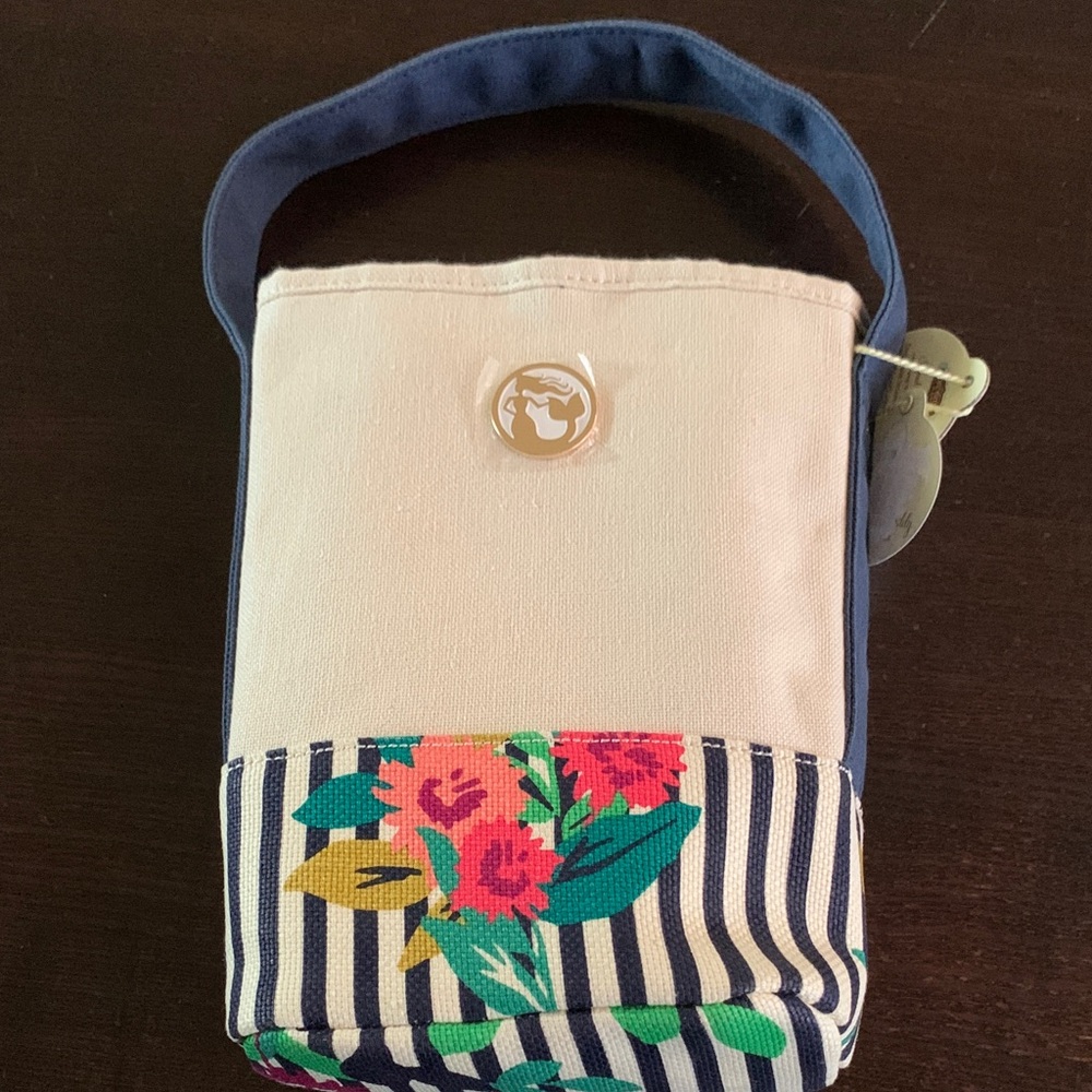 NWT Spartina 449 Floral and Stripw Wine Caddy Bag